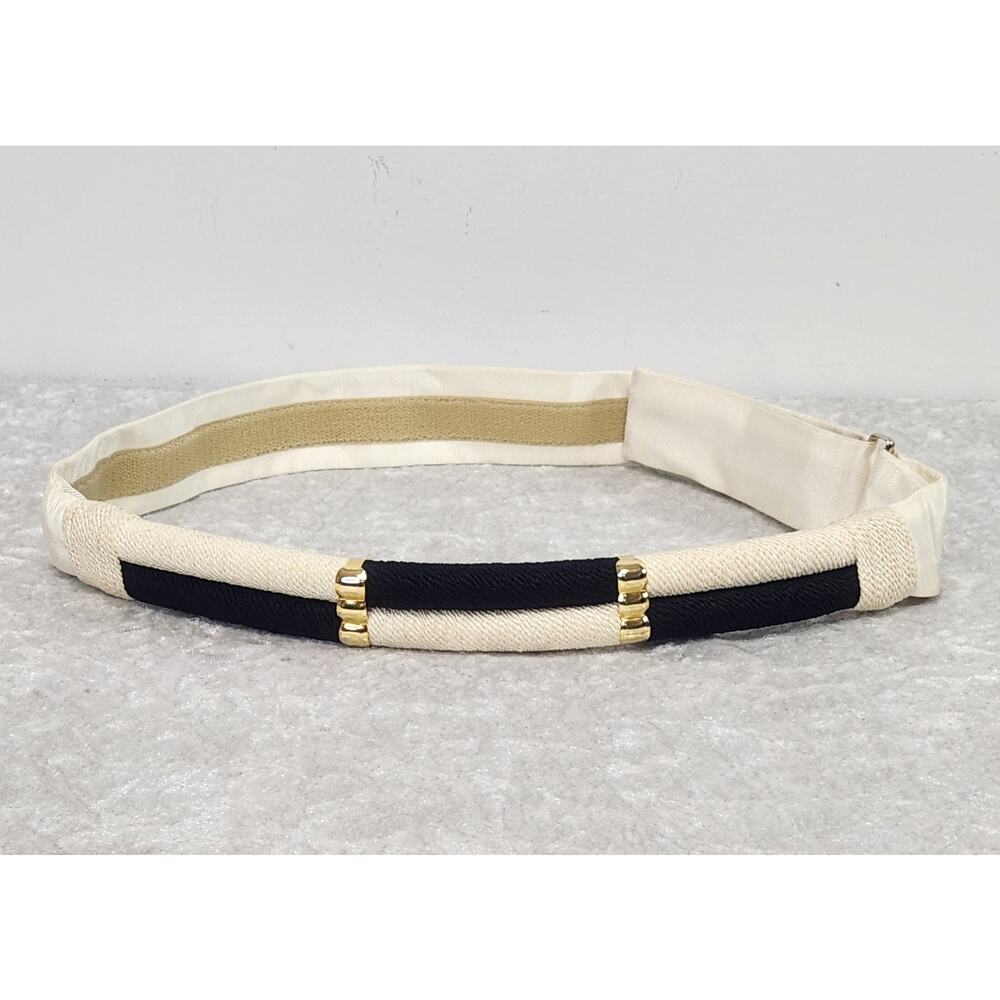 Vintage Carolyn Tanner Womens Black & White  Adjustable Belt- Size M